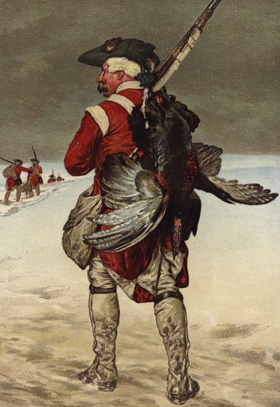 Soldier carrying a turkey by European School
